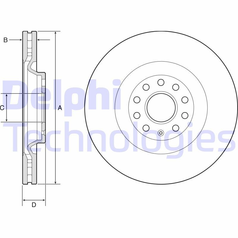 DELPHI BG9202C: Piduriketas Ø: 340mm, õhutusega, Ø: 340mm, kaetud