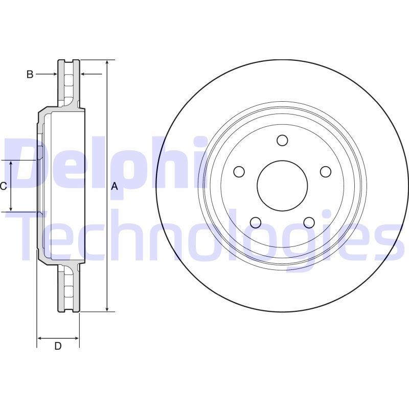 DELPHI BG9214C: Disco freno Ø: 350mm, ventilato, Ø: 350mm, rivestito