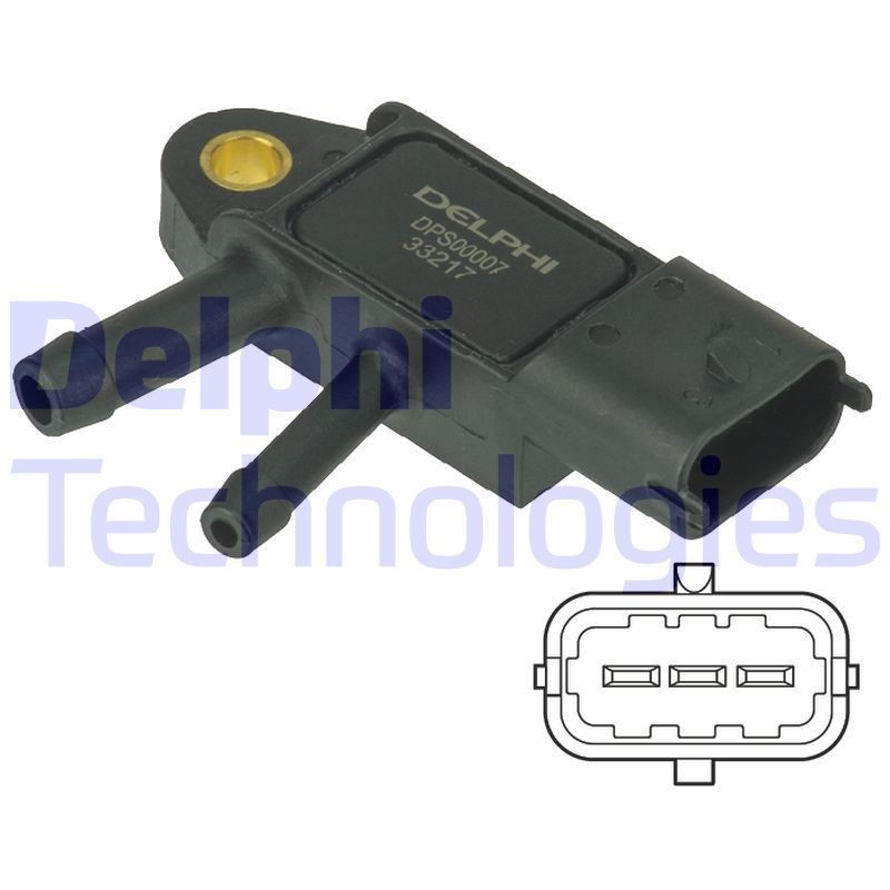 DELPHI DPS00007: Senzor, tlak vyfuk.plynu