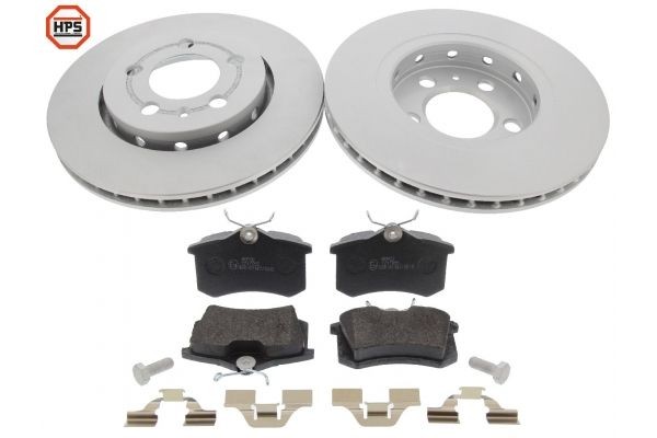MAPCO 47321HPS: Pidurikomplekt, ketaspidur Tagasild, Ø: 256mm, õhutusega, koos pidurisadula kruvidega