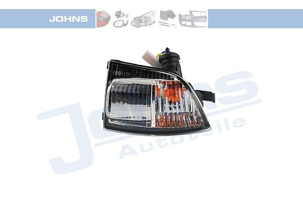 JOHNS 32 12 38-96: Clignotant avant droite, Rétroviseur extérieur, blanc, avec porte-lampe