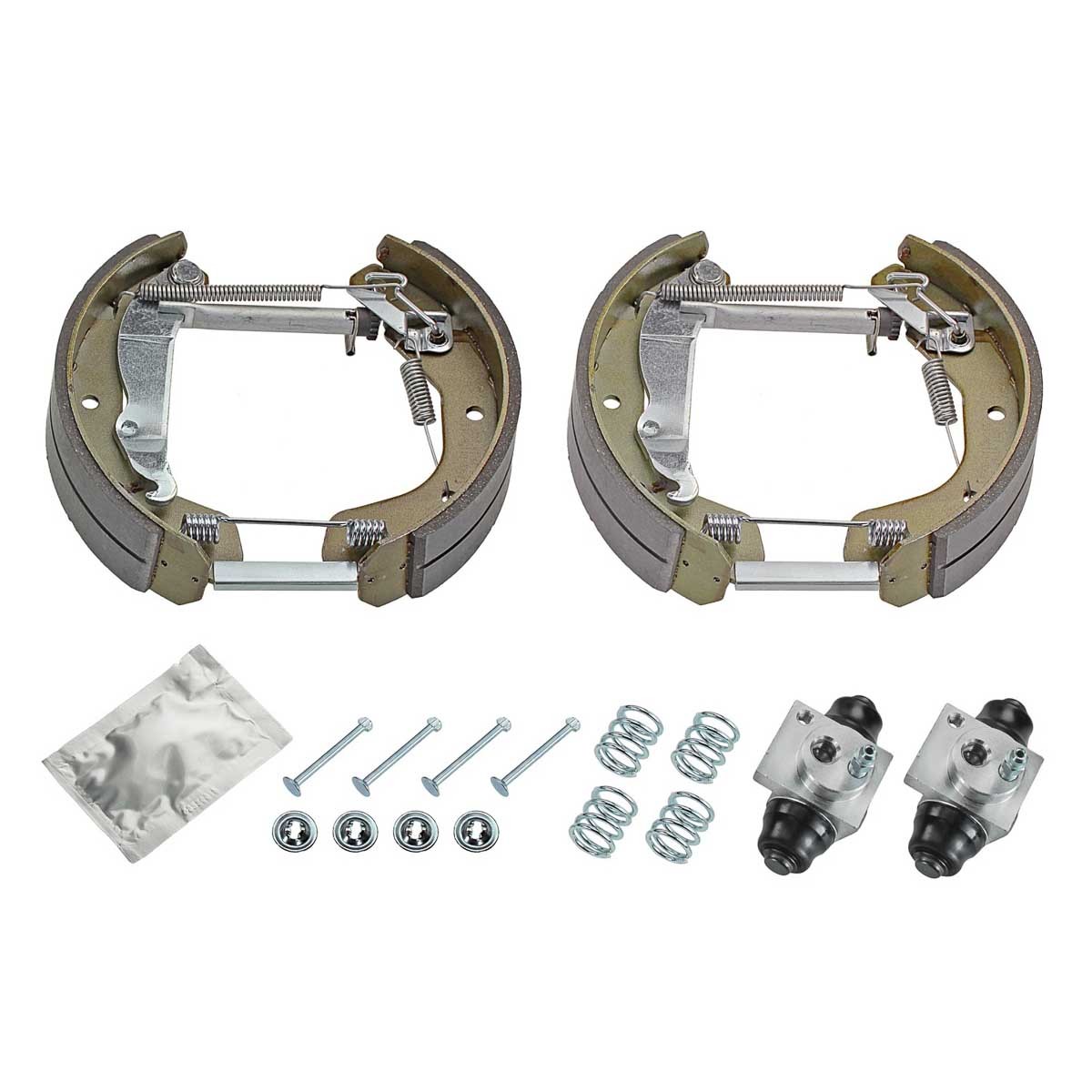 MEYLE 614 533 0013: Pidurikomplekt, trummelpidur Tagasild, koos kangiga, koos rattapiduri silindriga, koos lisadega, ORIGINAL Quality