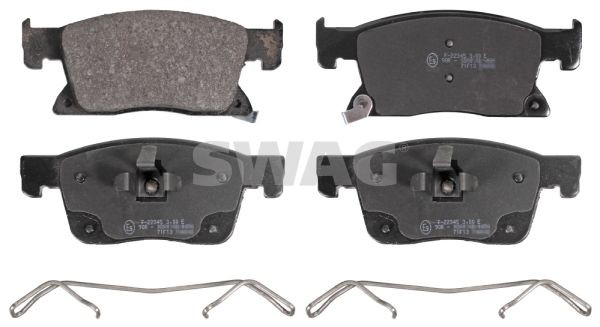 SWAG 40 91 6914: Plăcuțe de frână punte fata, cu clema piston, cu cleme