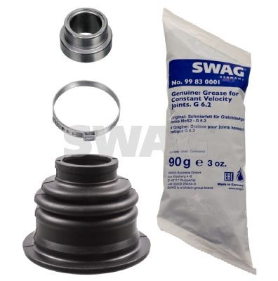 SWAG 60 10 2503: Juego de fuelle, árbol de transmisión lado de engranaje, Eje delantero, izquierda, Caucho