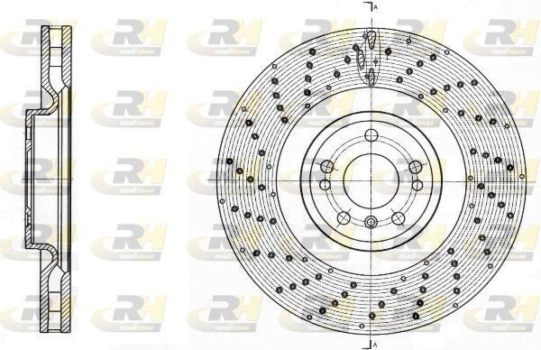 ROADHOUSE 61761.10: Disc de frână punte fata, Ř: 375mm, ventilat, Ř: 375mm