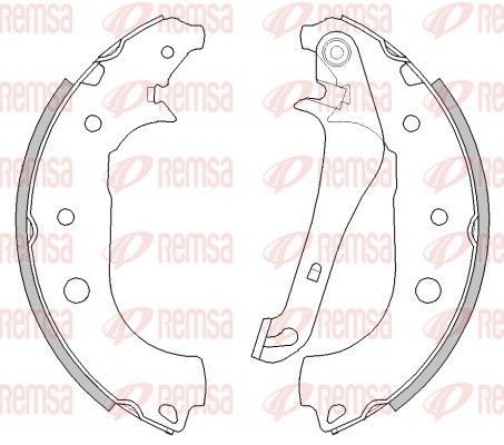 REMSA 4295.00: Piduriklotside komplekt Tagasild, 228,4mm, koos kangiga