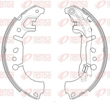 REMSA 4446.00: Set saboti frana puntea spate, 228,6mm, cu pârghie