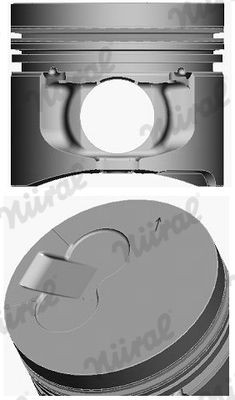 NÜRAL 87-444200-10: Piston pentru cilindrul 3, pentru cilindrul 4, cu canal de racire, cu segment piston, pentru biela trapez