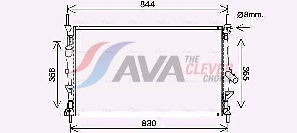 AVA COOLING SYSTEMS FD2628: Kylare ** CLEVER FIT ** utan expansionsbehållare