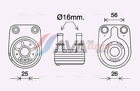 AVA COOLING SYSTEMS FT3460: Radiator ulei, ulei motor fără carcasă pentru filtrul de ulei, cu garnituri, fara filtru
