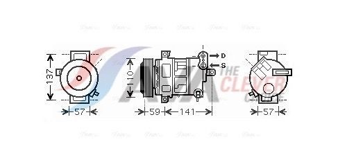 AVA COOLING SYSTEMS FTAK333: Kompresor, klimatizace ** CLEVER FIT ** s kompresorovým olejem PAG, s diodou