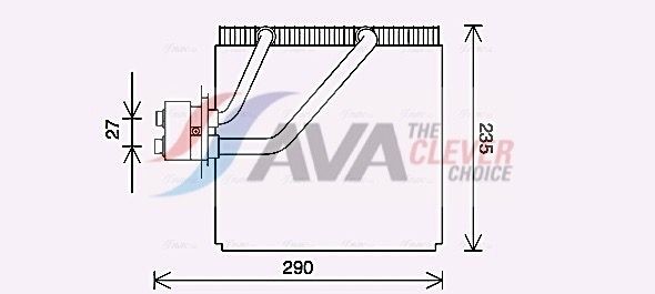 AVA COOLING SYSTEMS HYV456: Výparník klimatizácie s potrubim