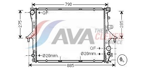 AVA COOLING SYSTEMS VN2198: Radiaator, mootorijahutus ** CLEVER FIT ** ilma võrdsustusanumata