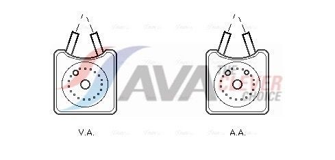 AVA COOLING SYSTEMS VN3147: Chladič motorového oleja bez telesa olejového filtra, bez tesnení, bez filtra