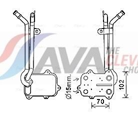 AVA COOLING SYSTEMS VN3389: Radiator ulei, ulei motor fără carcasă pentru filtrul de ulei, cu filtru
