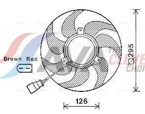 AVA COOLING SYSTEMS VN7536: Radiatoriaus ventiliatorius 290mm, 296mm, be valdymo bloko, be radiatoriaus ventiliatoriaus gaubto, be varžos