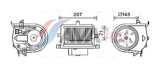 AVA COOLING SYSTEMS VN8350: Elektrimootor, salongiventilaator ilma takistuseta