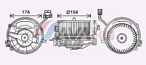 AVA COOLING SYSTEMS VN8399: Elektrimootor, salongiventilaator ilma takistuseta