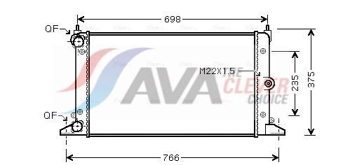AVA COOLING SYSTEMS VNA2188: Radiatore motore ** CLEVER FIT ** senza serbatoio compensazione