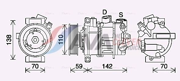 AVA COOLING SYSTEMS VNK401: Compresor AC