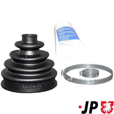 JP GROUP 1143602210: Ansamblu burduf, articulatie planetara JP Axa fata stanga, Axa fata dreapta, spre roata, cauciuc
