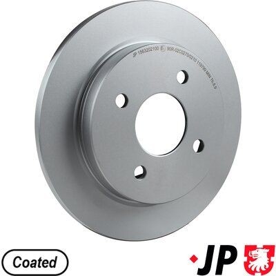 JP GROUP 1563202100: Piduriketas JP Tagasild, Ø: 253mm, täis, Ø: 253mm, kaetud