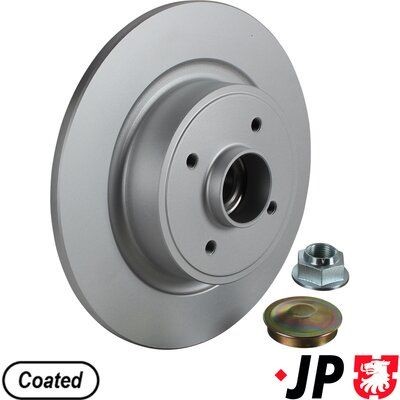 JP GROUP 4363201200: Piduriketas JP Tagasild, Ø: 274mm, täis, Ø: 274mm, kaetud, koos rattalaagriga, koos integreeritud magnetilise anduriga