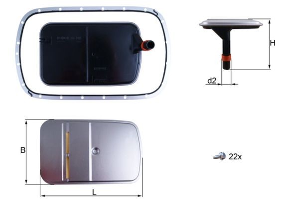MAHLE ORIGINAL HX 165KIT: Set de filtru hidraulic cutie de viteze automată cu etansare