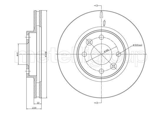 CIFAM 800-1504C: Piduriketas Ø: 258,0mm, õhutusega, Ø: 258,0mm, värvitud