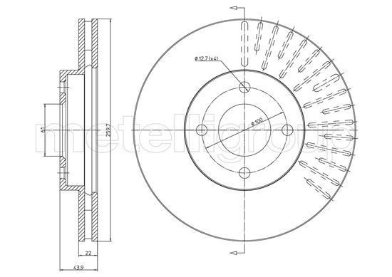 CIFAM 800-1659C: Piduriketas Ø: 259,7mm, õhutusega, Ø: 259,7mm, värvitud