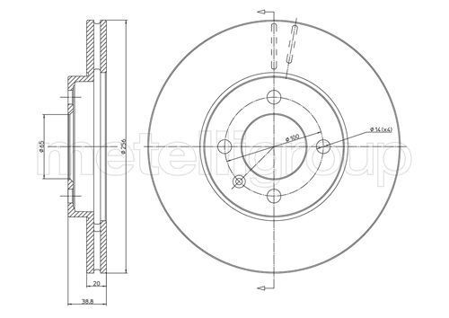 CIFAM 800-230C: Piduriketas Ø: 256mm, õhutusega, Ø: 256mm, värvitud