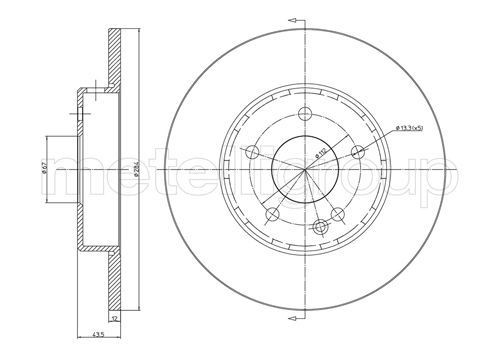 CIFAM 800-313C: Stabdžių diskas Ø: 284,0mm, visiškai, Ø: 284,0mm, nudažyta