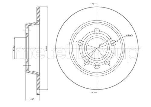 CIFAM 800-404C: Piduriketas Ø: 268,0mm, täis, Ø: 268,0mm, värvitud
