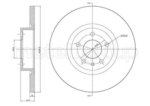 CIFAM 800-472C: Piduriketas Ø: 281,0mm, täis, Ø: 281,0mm, värvitud