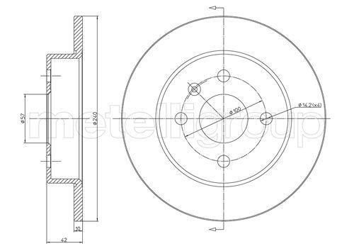 CIFAM 800-488C: Piduriketas Ø: 240mm, täis, Ø: 240mm, värvitud
