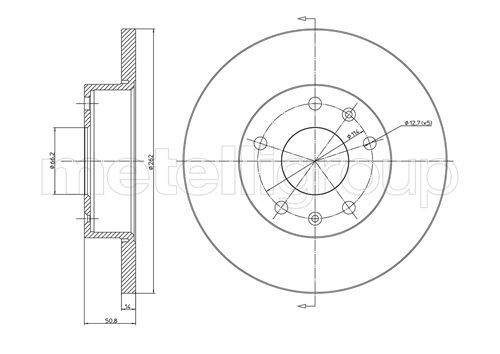 CIFAM 800-544C: Piduriketas Ø: 262,0mm, täis, Ø: 262,0mm, värvitud