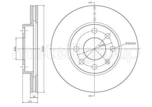CIFAM 800-569C: Piduriketas Ø: 240mm, õhutusega, Ø: 240mm, värvitud