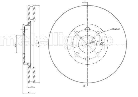 CIFAM 800-604C: Piduriketas Ø: 260,5mm, õhutusega, Ø: 260,5mm, värvitud