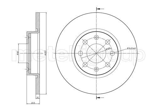 CIFAM 800-858C: Piduriketas Ø: 257,0mm, täis, Ø: 257,0mm, värvitud