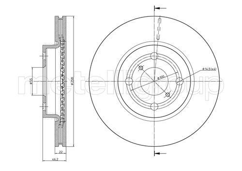CIFAM 800-879C: Piduriketas Ø: 258,0mm, õhutusega, Ø: 258,0mm, värvitud