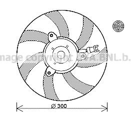 PRASCO VN7527: Radiaatori ventilaator 300mm, ilma jahutusventilaatoriraamita(lenk)