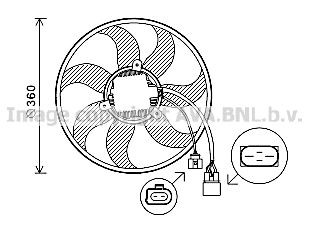 PRASCO VN7537: Radiaatori ventilaator 360mm, ilma jahutusventilaatoriraamita(lenk)