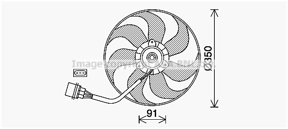 PRASCO VN7540: Radiaatori ventilaator 350mm, koos jahutusventilaatoriraamiga(Zarge)