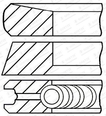GOETZE ENGINE 08-424907-00: Set segmenti piston