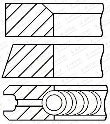GOETZE ENGINE 08-440805-00: Set segmenti piston