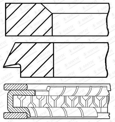 GOETZE ENGINE 08-445805-00: Set segmenti piston