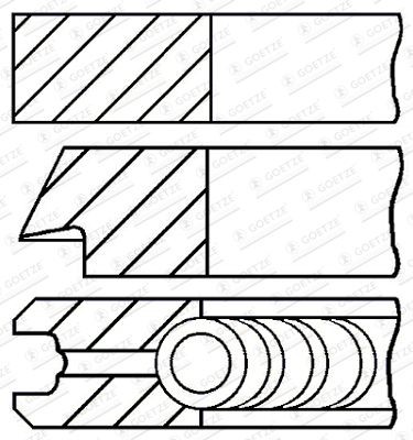 GOETZE ENGINE 08-446100-00: Set segmenti piston Goetze Diamond Coated®
