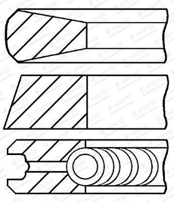GOETZE ENGINE 08-446407-00: Set segmenti piston