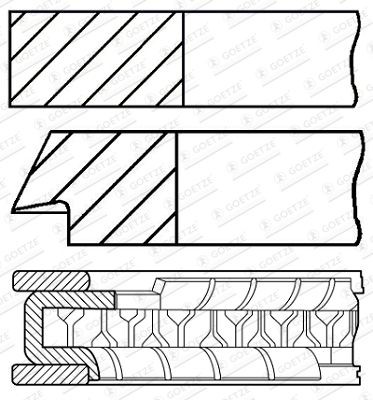 GOETZE ENGINE 08-446500-00: Kolvirõngakomplekt