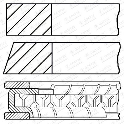 GOETZE ENGINE 08-447305-00: Set segmenti piston